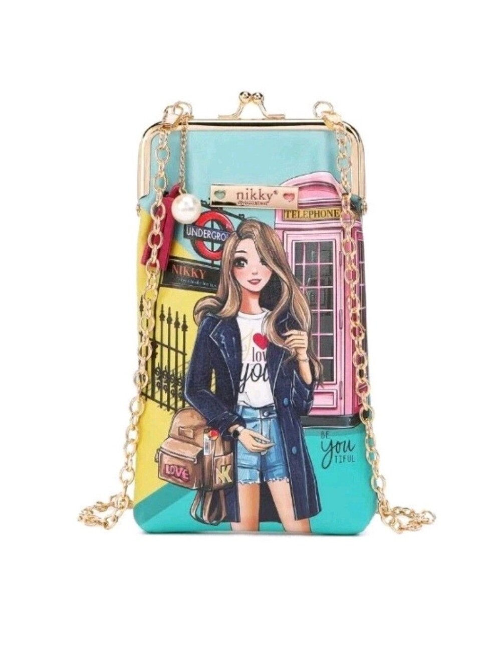Nikky by Nicole Lee Crossbody Phone Purse Wallet Case Bag Miss Your Call